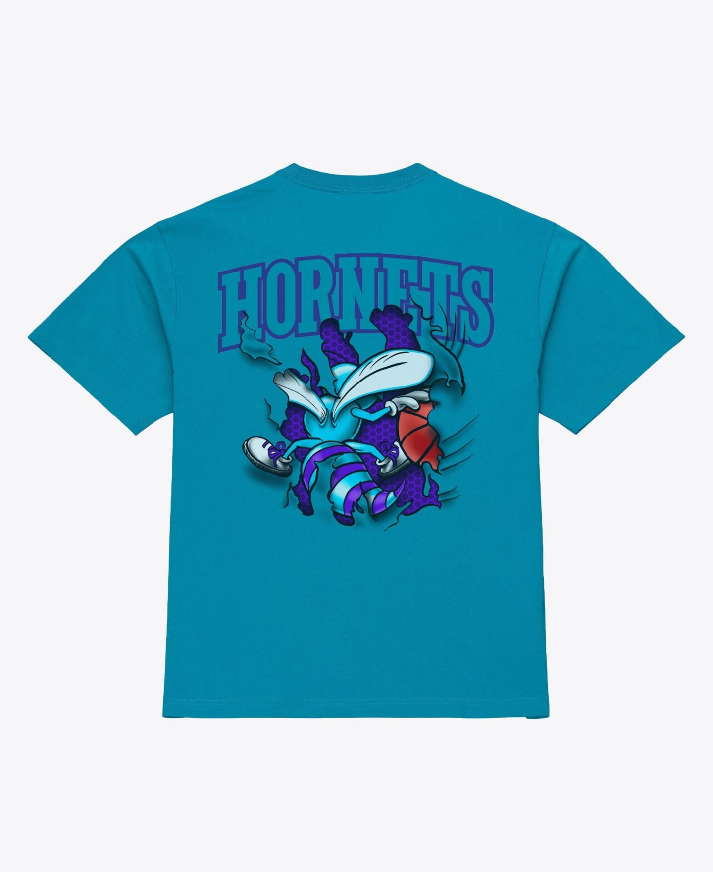 Мужская футболка Mitchell & Ness Teal Charlotte Hornets Breakthrough — фото 3