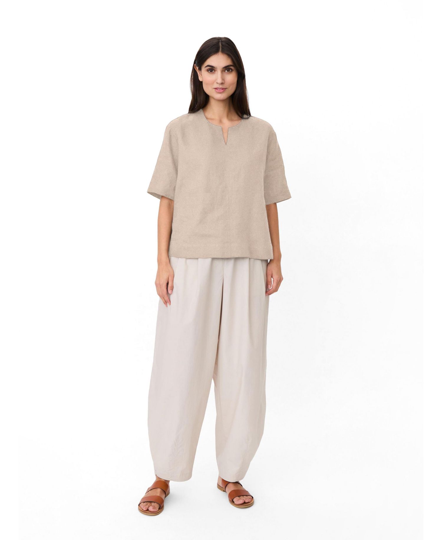 Women's Madolorea Linen Short Sleeve Tunic Top