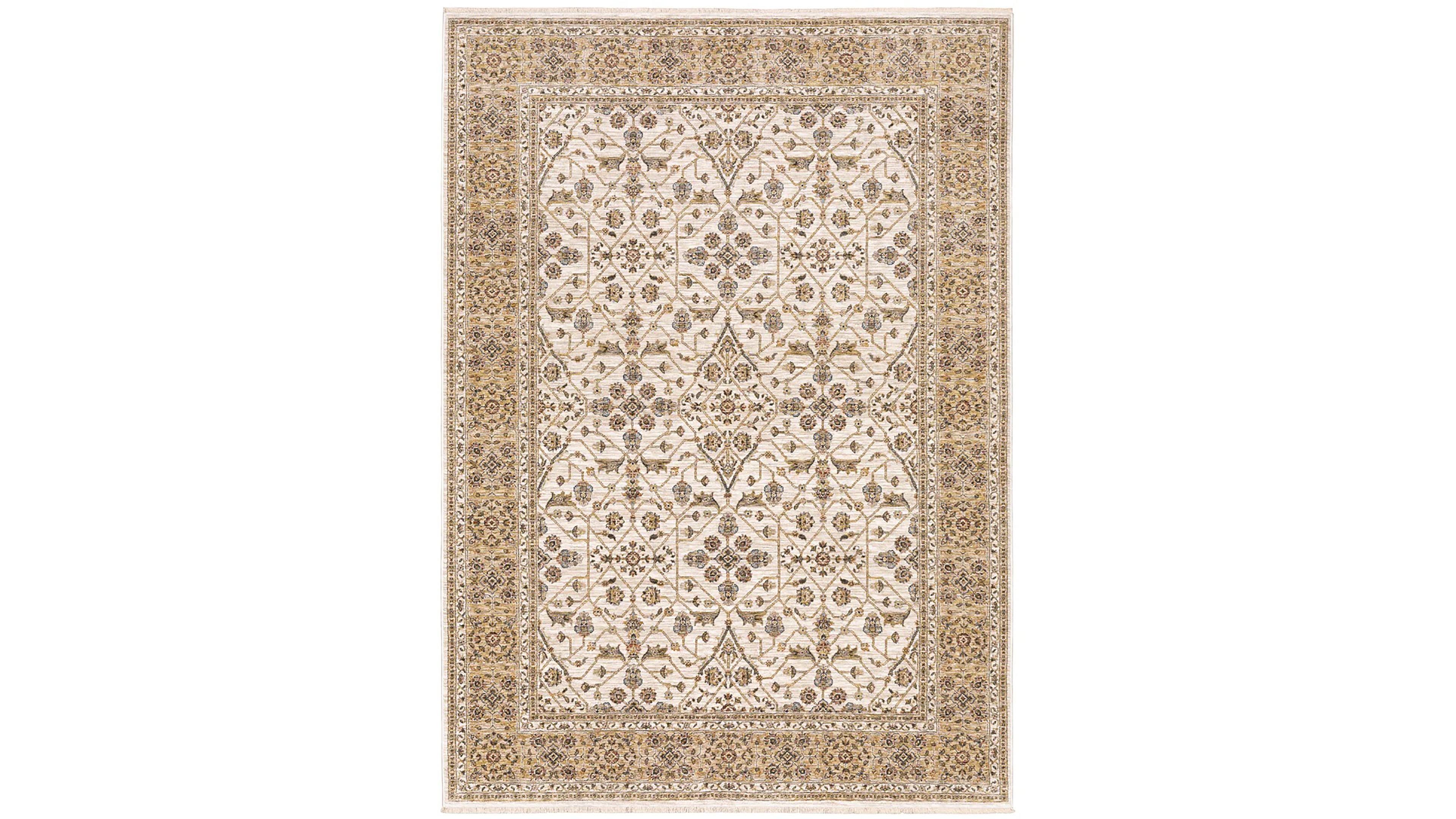 Oriental Weavers Maharaja 1J Ivory and Gold 2' x 3' Area Rug