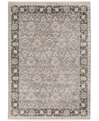 Maharaja 91E Gray and Blue 6'7" x 9'6" Area Rug