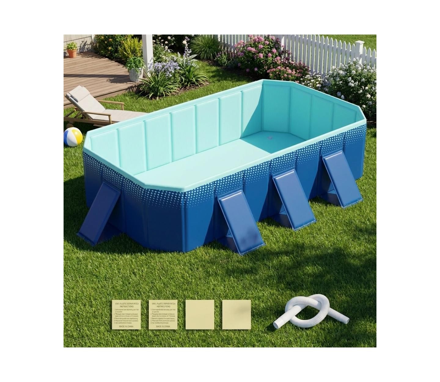 Детская игрушка GOUUN Above Ground Swimming Pool with 24 Reinforced Wall Panels, цвет: Тёмно-синий — фото 2