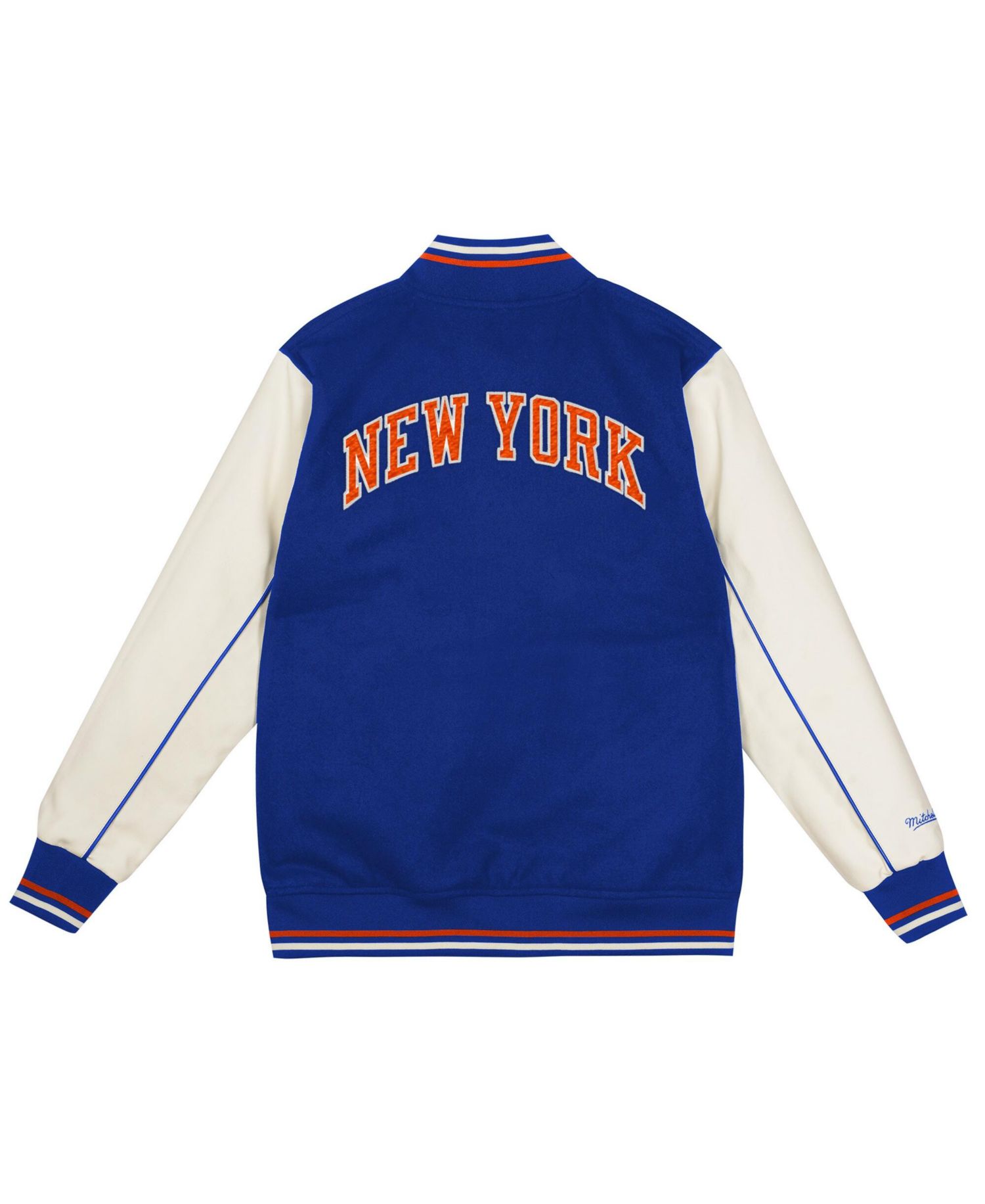 Preschool Mitchell Ness Blue New York Knicks Varsity Heavyweight Full-Snap Jacket