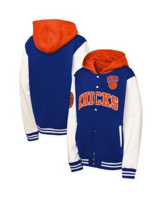Baby Boys and Girls Mitchell Ness Blue New York Knicks Courtside Fleece Full-Snap Jacket