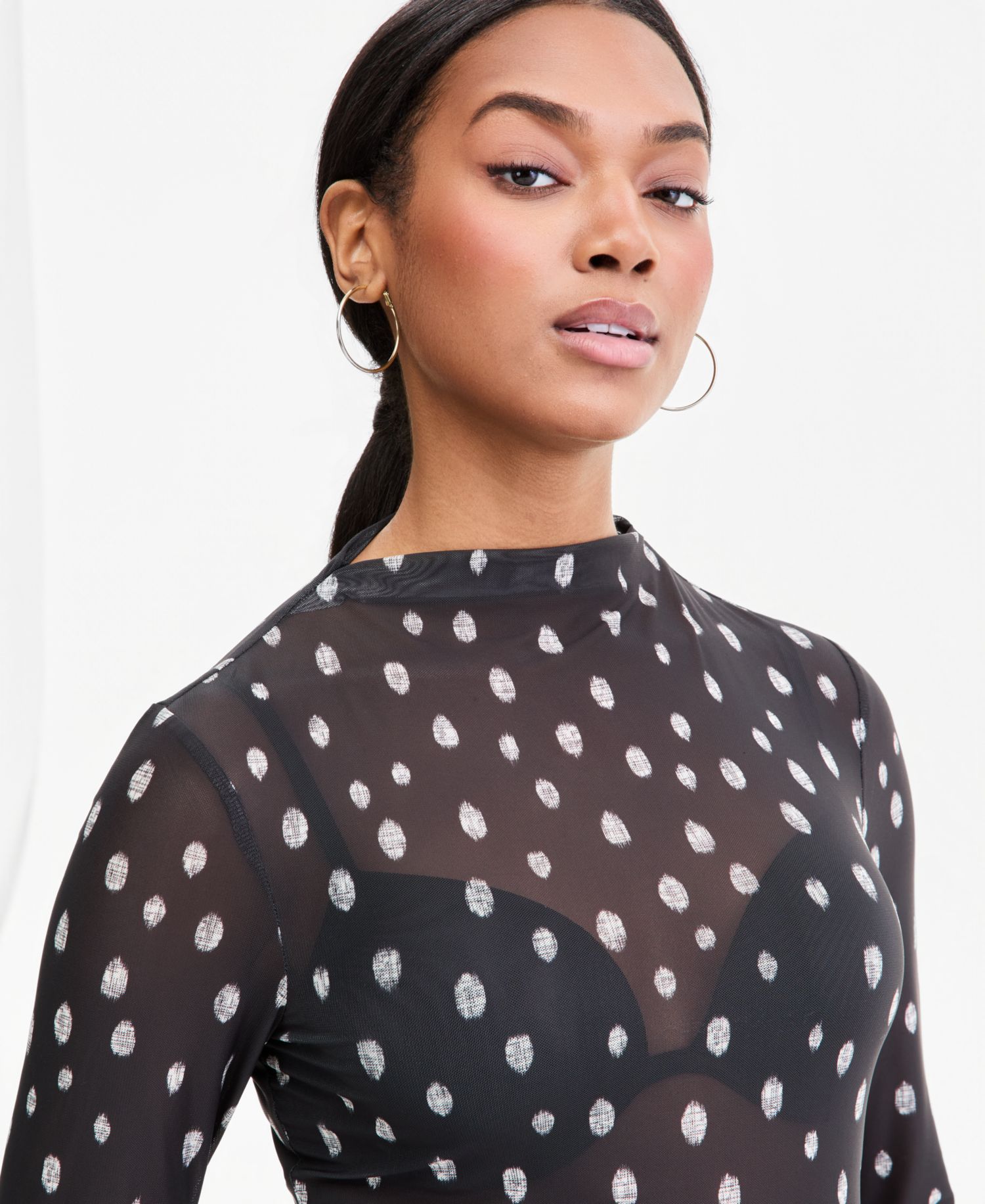 Women's Mock-Neck Long-Sleeve Top