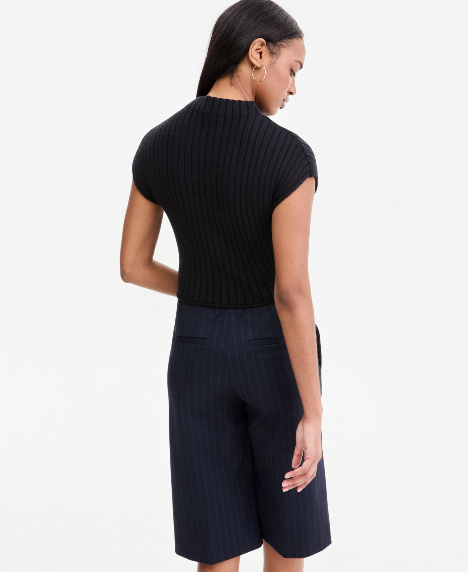 Women's Ribbed Cropped Sweater