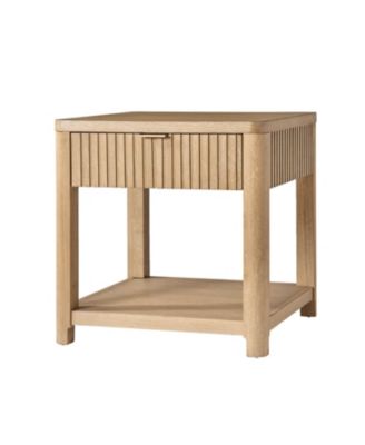 Eustacio Modern 23.75"W Fogarty Oak Grain Fluted End Table