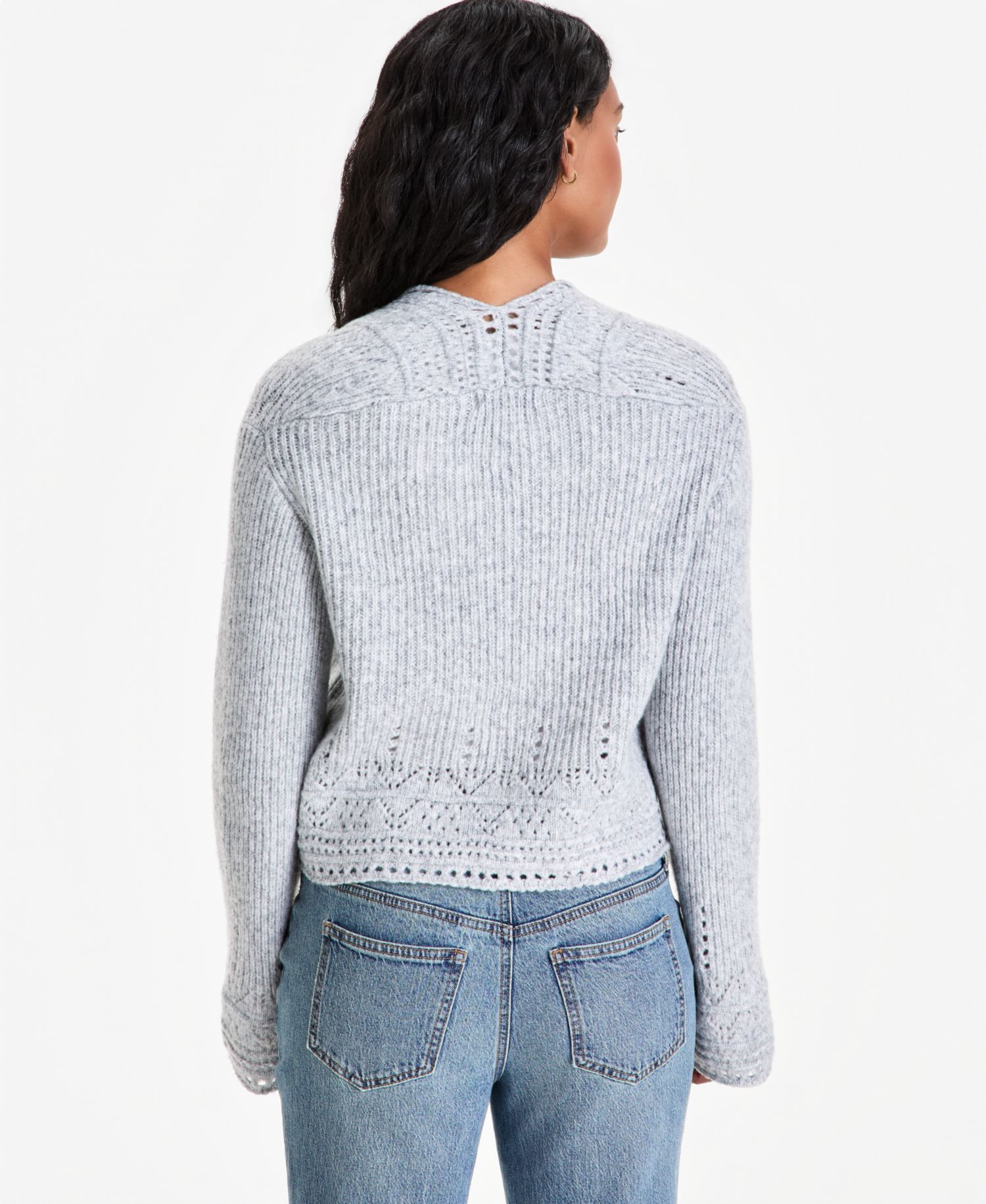 Petite Long-Sleeve Tie-Front Cardigan