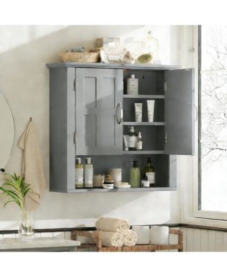 Bathroom Wall Storage Cabinet, Multi -functional Wall Mounted Cabinet with Adjustable Shelves, Medicine Cabinet for Laundry Room