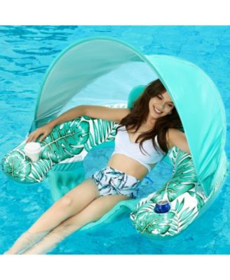 Pool Float Inflatable Lounge Chair Cup Holder