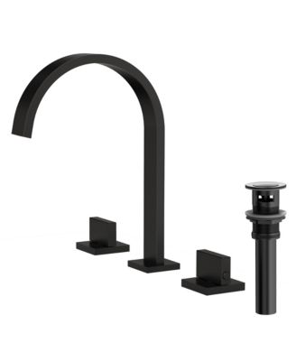 Widespread Bathroom Faucet 3 Hole, 2-handle Bathroom Sink Faucet with Drain Assembly