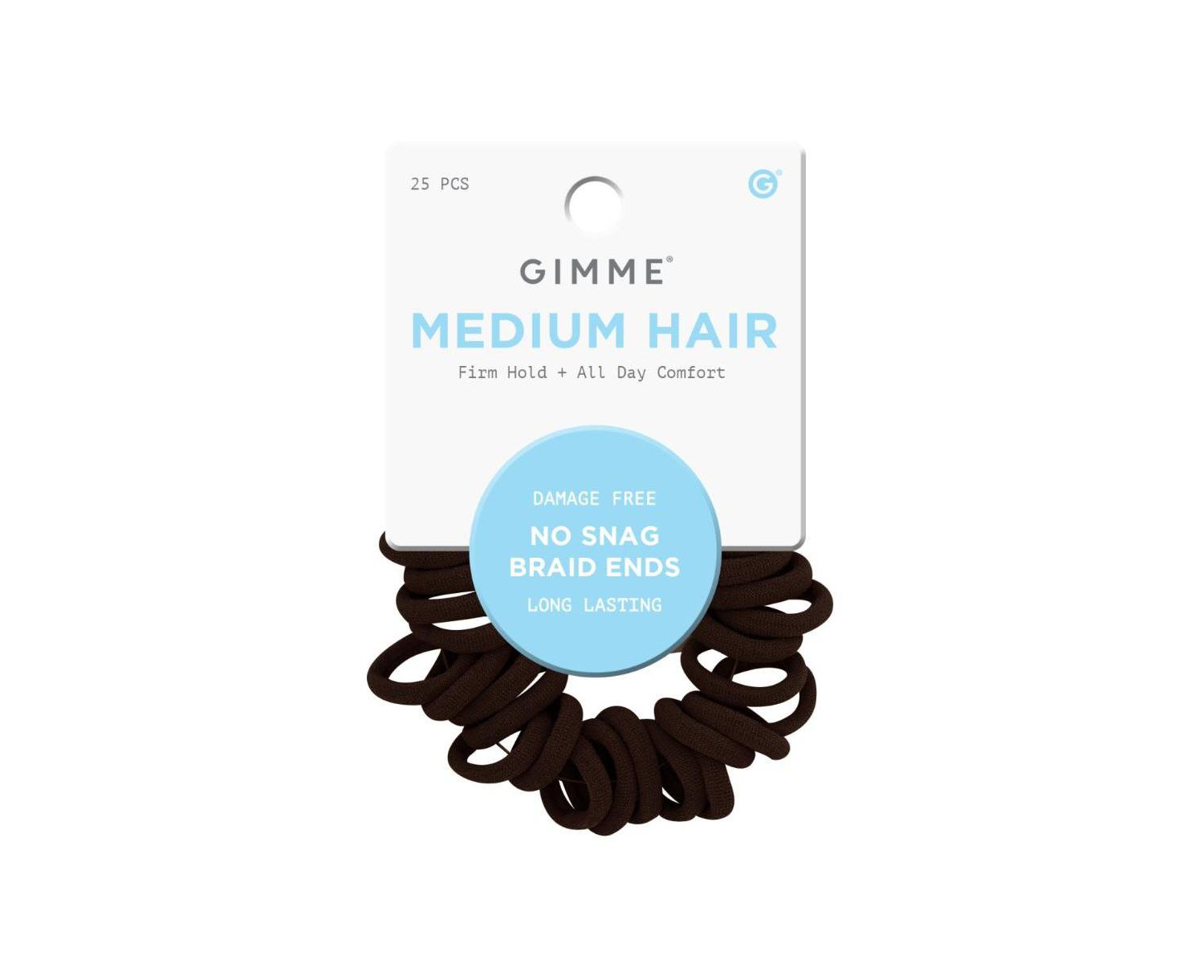 No Snag Braid Ends - Seamless Nylon and Spandex Hair Ties for Braids - No-Snag Gentle Hold Design - 25 Pack