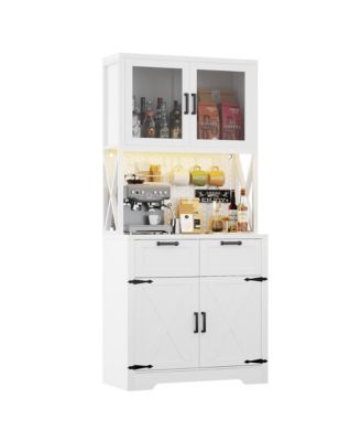 71" Tall Farmhouse Kitchen Storage Cabinet with Door and Drawers