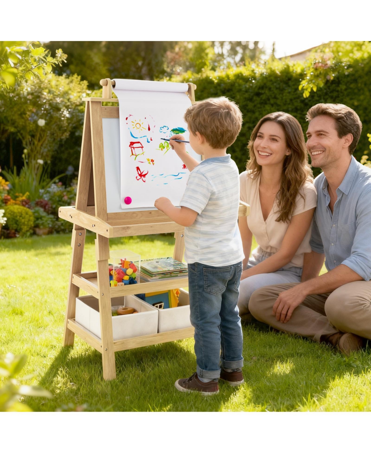 3-in-1 Double-Sided Storage Art Easel