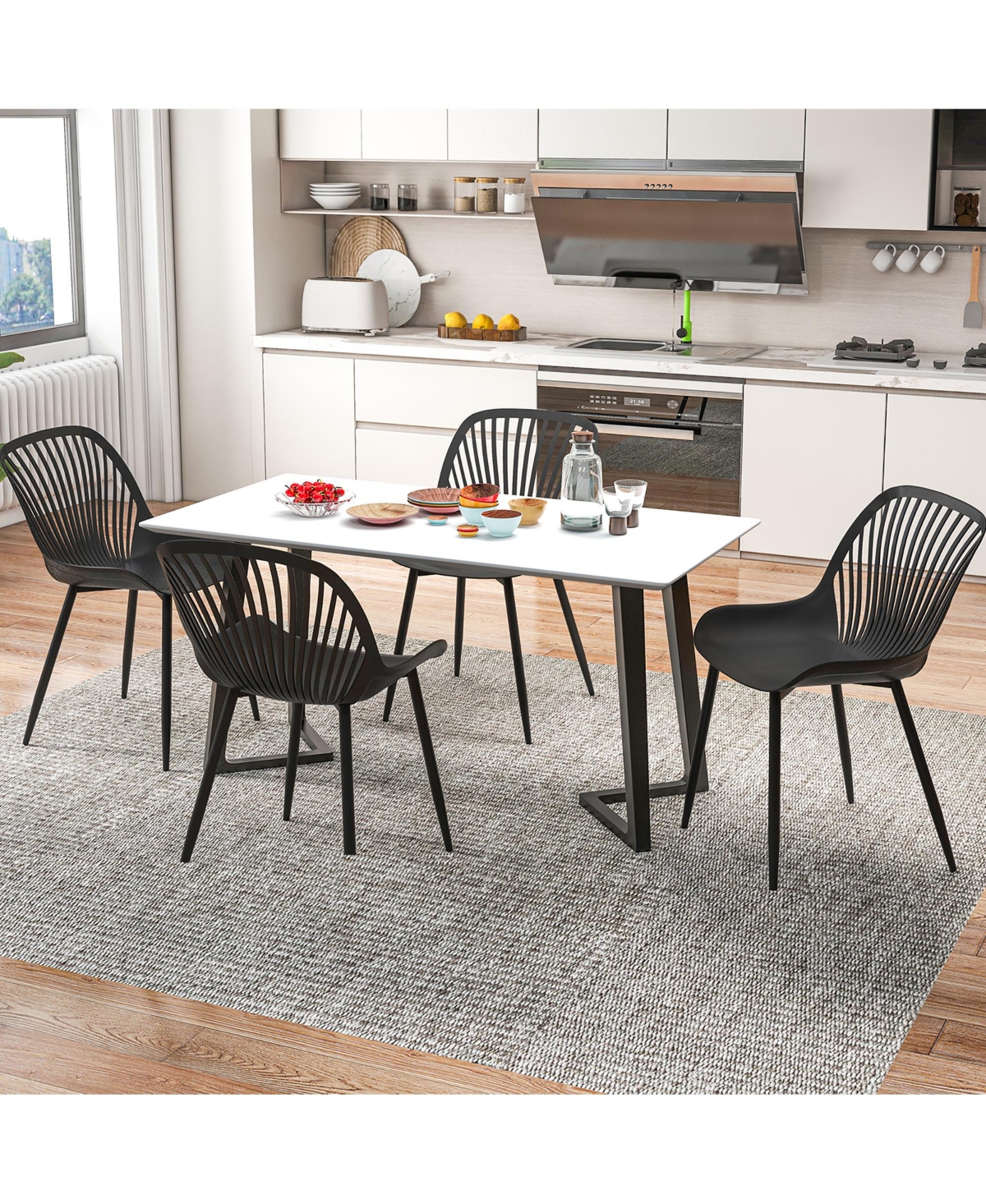 Gymax Set of Mesh Conference Room Chairs with Upholstered Fabric Seat for Home Office