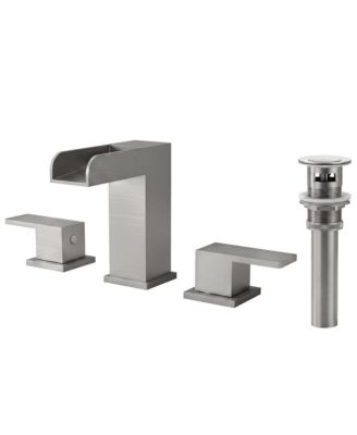 Widespread Bathroom Faucet 3 Hole, 2-Handle Bathroom Sink Faucet with Drain Assembly