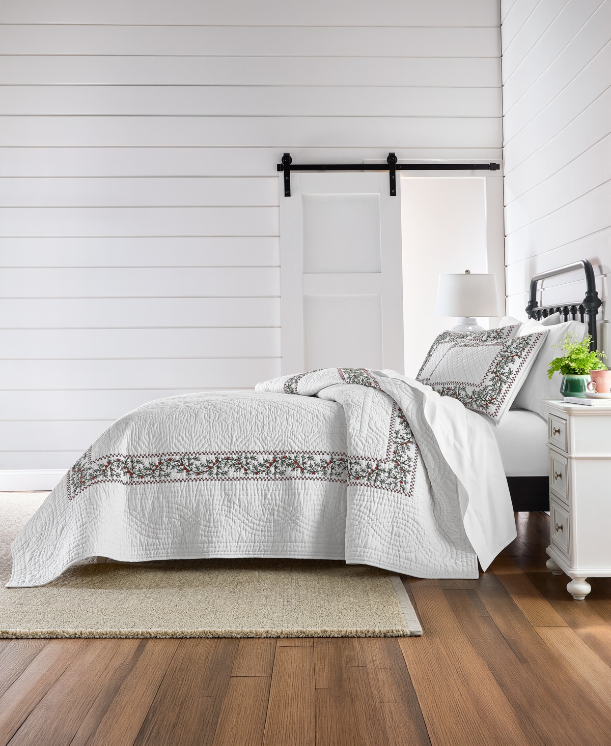 Charter Club Festive Frame Quilted 3-Piece Quilt Set, Full/Queen, Macy's Exclusive