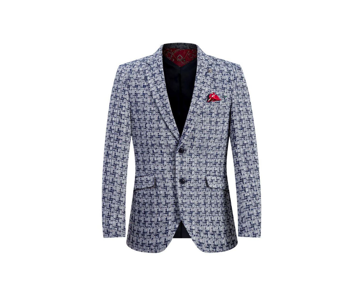 Men's Slim Fit Hound tooth Brocade Blazer