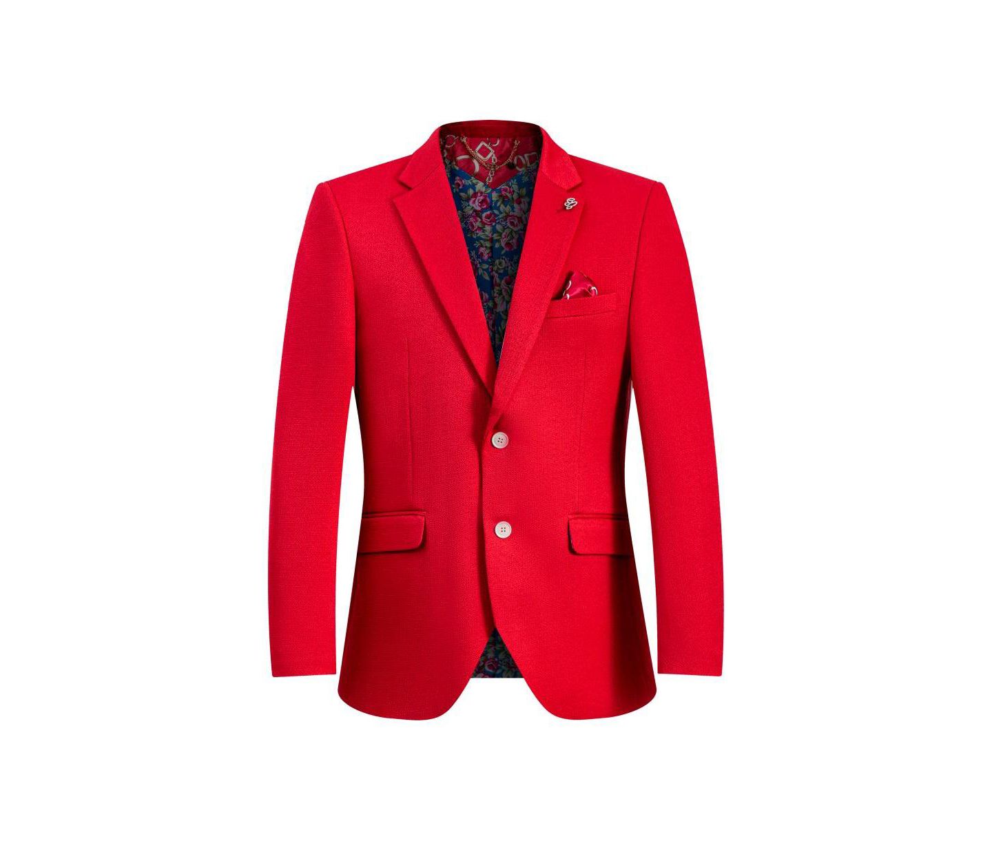 Мужской пиджак Elie Balleh Slim Fit Solid Blazer Sports Coat, цвет: Красный — фото 3