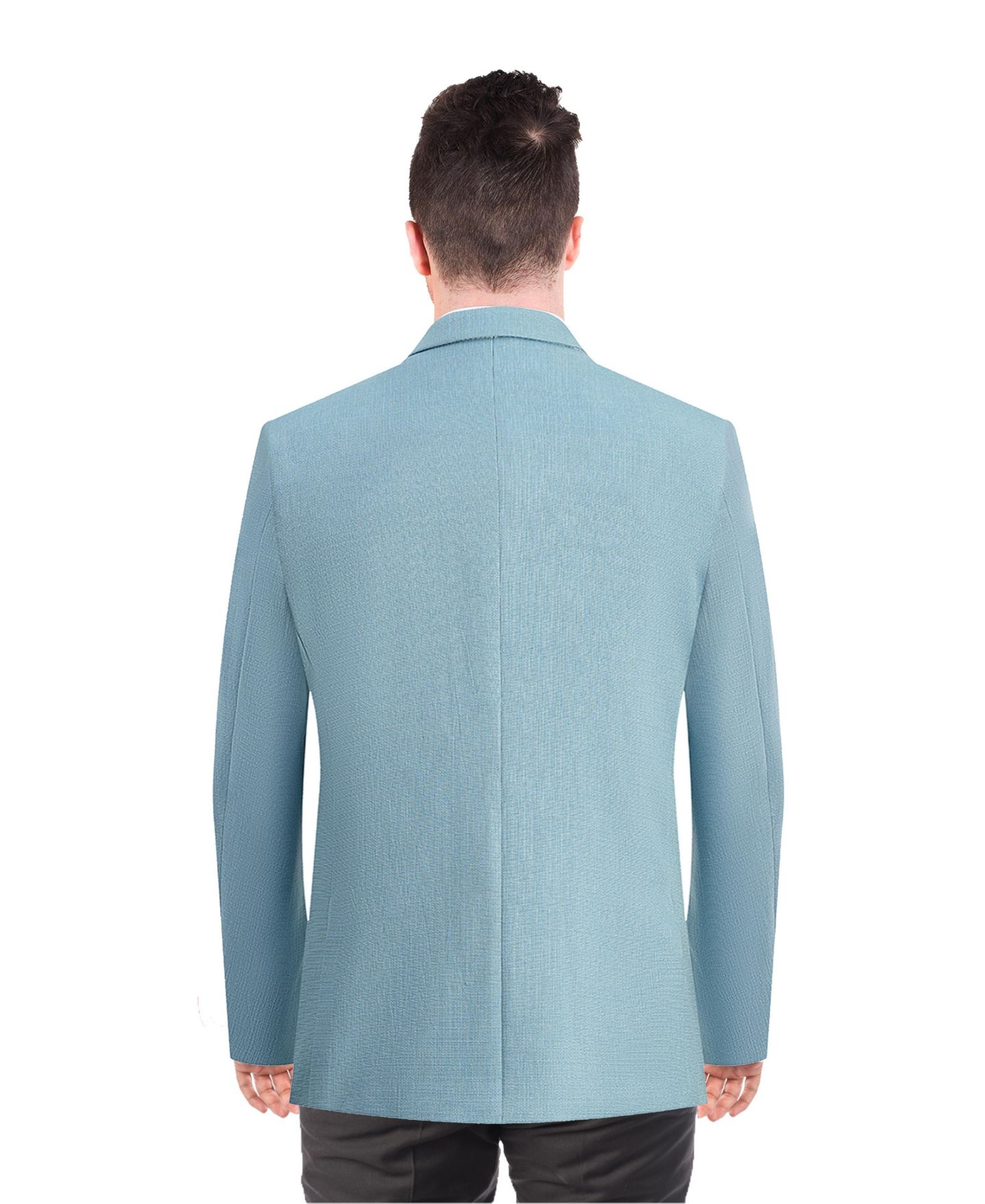 Мужская куртка Elie Balleh Slim Fit Solid Blazer Sports Coat, цвет: Синий — фото 2