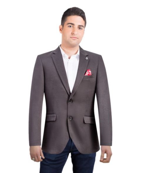 Мужской пиджак Elie Balleh Slim Fit Solid Blazer Sports Coat, цвет: Чёрный