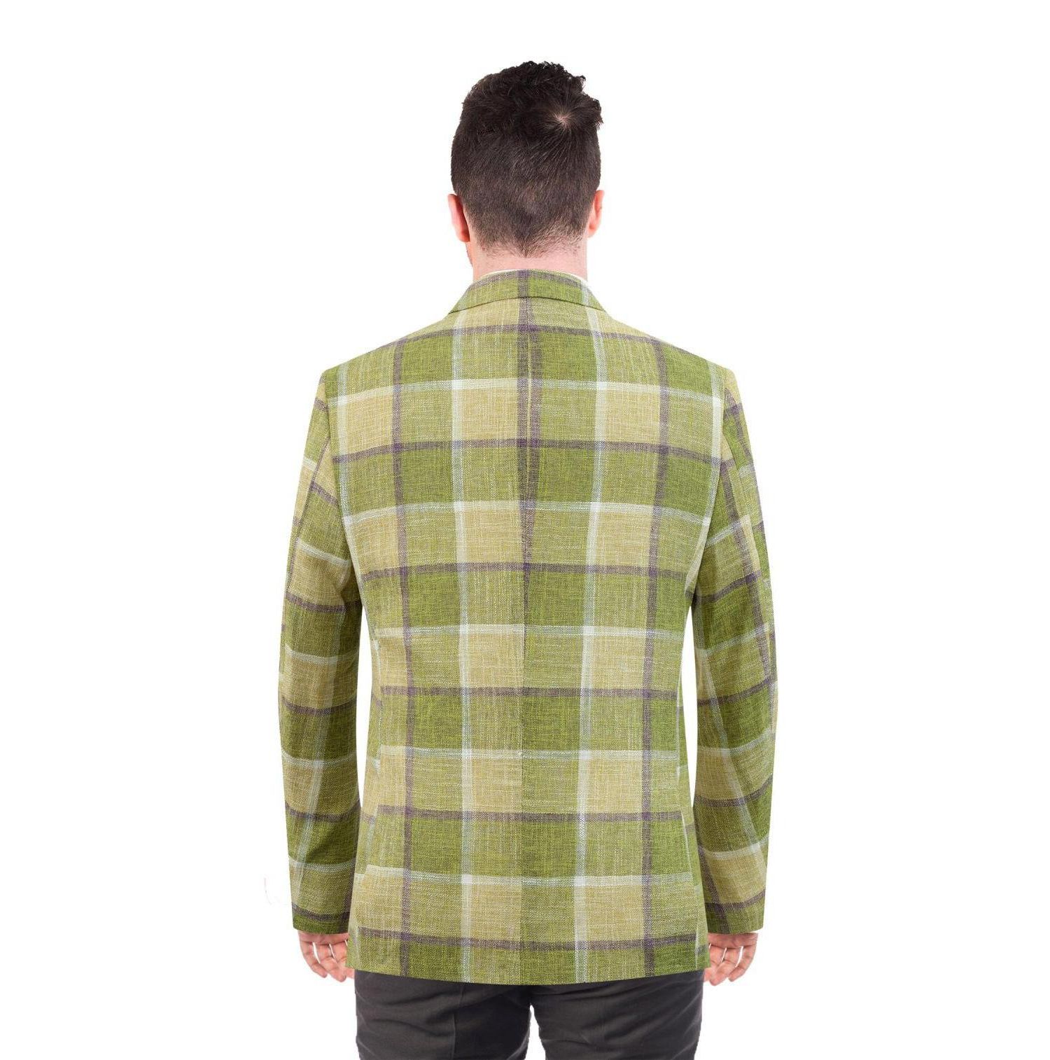 Men's Slim Fit Plaid Sports Blazer