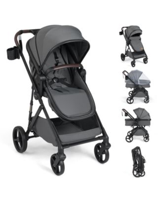 2 in 1 Baby Stroller with Bassinet Mode with Reversible Seat Adjustable Canopy