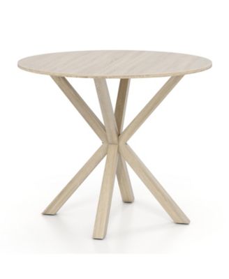 Modern 36 Inch Wood Dining Table with Pedestal Base 2 to 4 Person Use