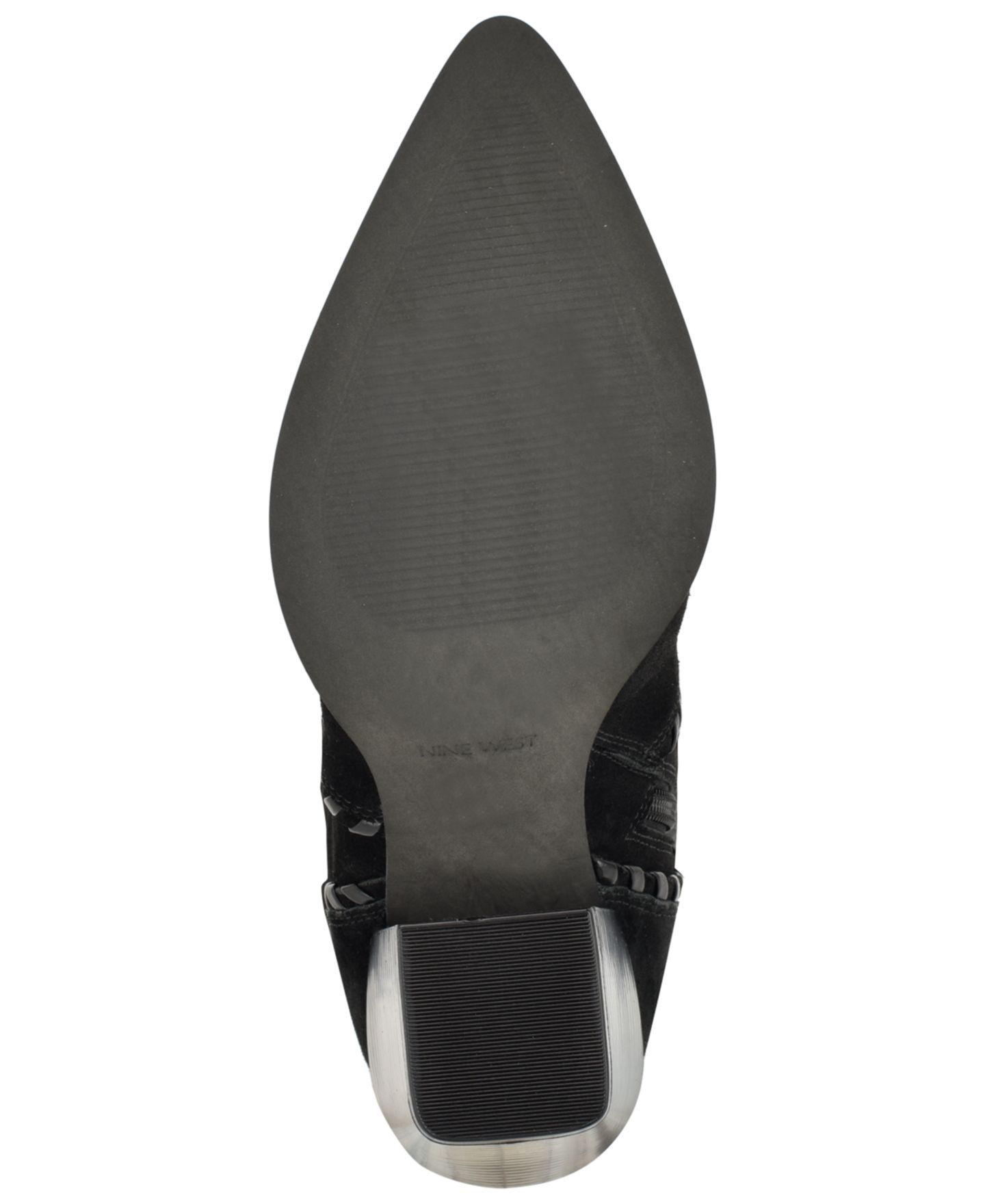 Женские ботинки Nine West Rosco Suede Whipstitch Tall Block Heel, цвет: Чёрный замшевый — фото 5