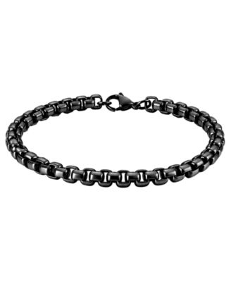 Men's Rolo Black-Plated Stainless Steel Chain Bracelet