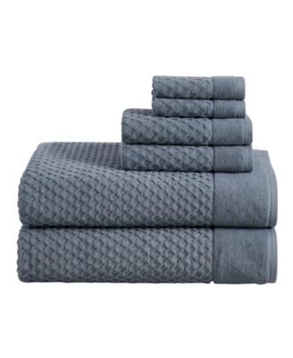  Cotton Diamond Waffle Texture 6pieces Bath Sheet Set