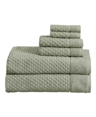  Cotton Diamond Waffle Texture 6pieces Bath Sheet Set