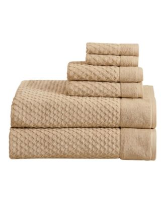  Cotton Diamond Waffle Texture 6pieces Bath Sheet Set