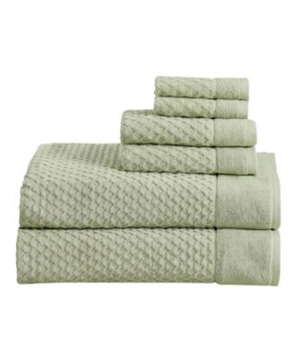  Cotton Diamond Waffle Texture 6pieces Bath Sheet Set