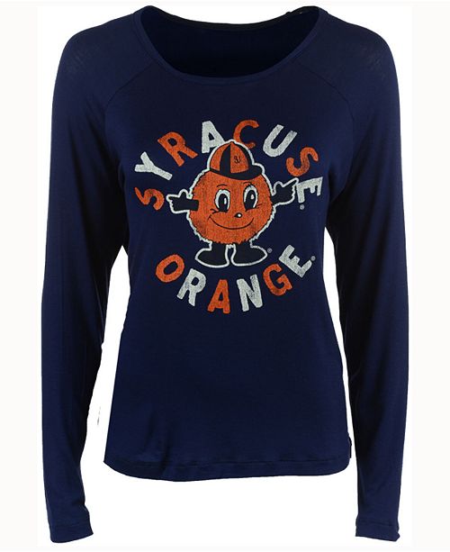 Retro Brand Women S Syracuse Orange Glitter Arch Long Sleeve T