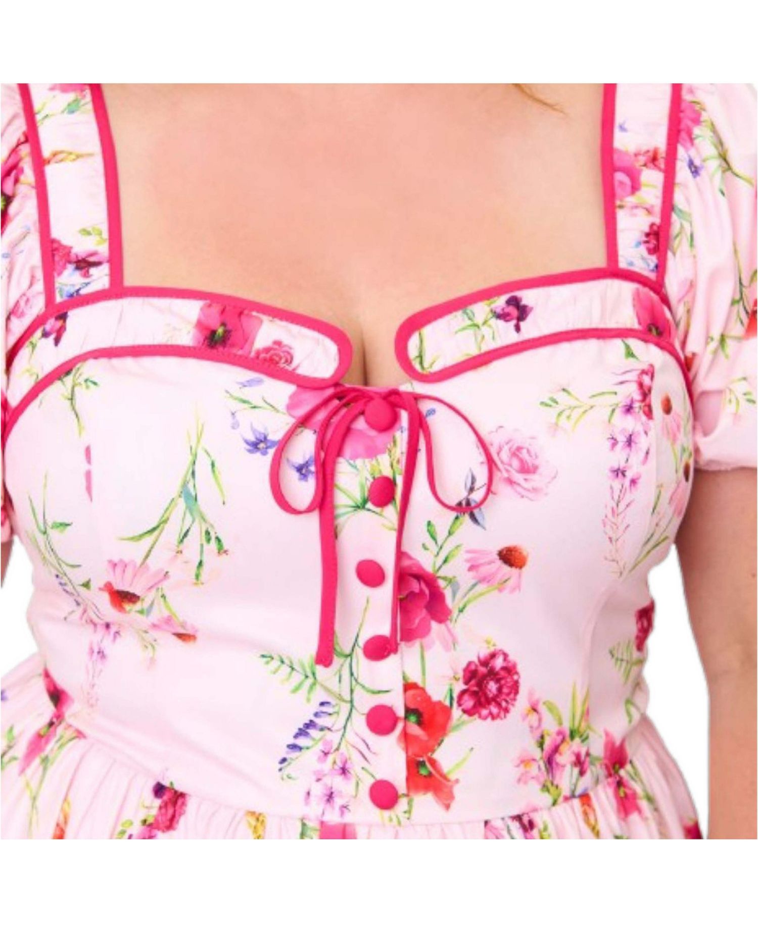 Plus Size Sweetheart Button Front Swing Dress