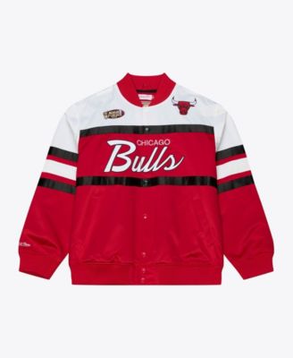 Men's Red Chicago Bulls Hardwood Classics Head Coach Lightweight Satin Full-Snap Jacket