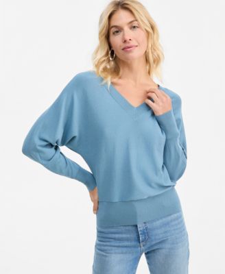 Women's Double V-Neck Dolman Sweater