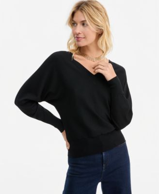 Women's Double V-Neck Dolman Sweater
