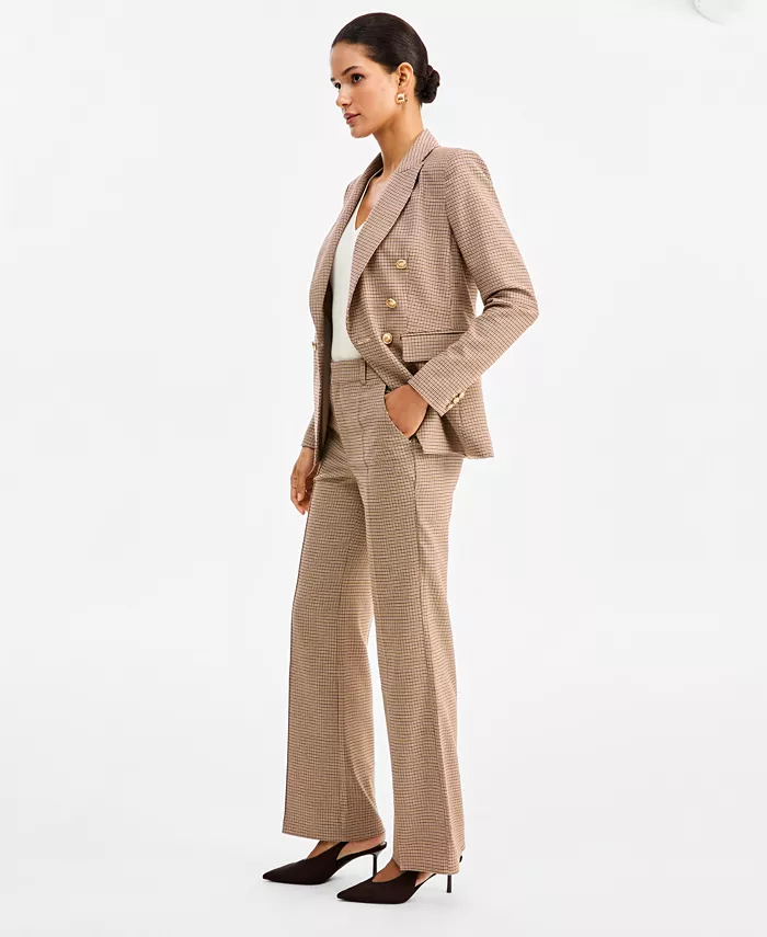 Women's High-Rise Bootcut Houndstooth Pants - thumbnail 4