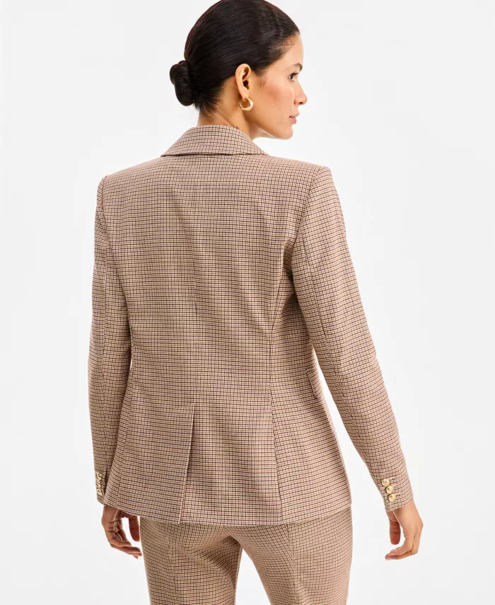 Women's Double-Breasted Houndstooth Blazer - thumbnail 2
