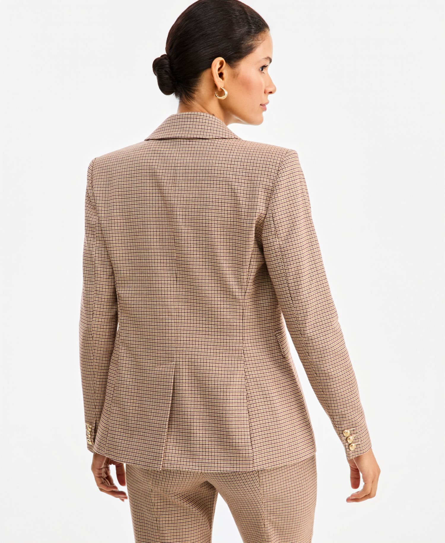 Women's Double-Breasted Houndstooth Blazer