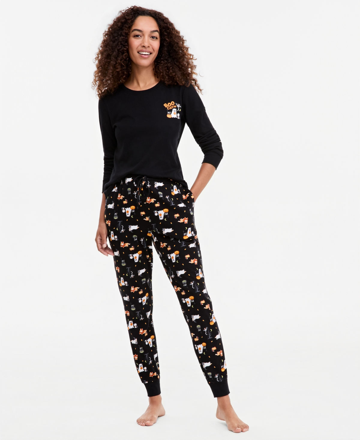 Holiday Lane Women's Halloween Cotton Matching Family Pajamas Set, Created for Macy's - Halloween Party