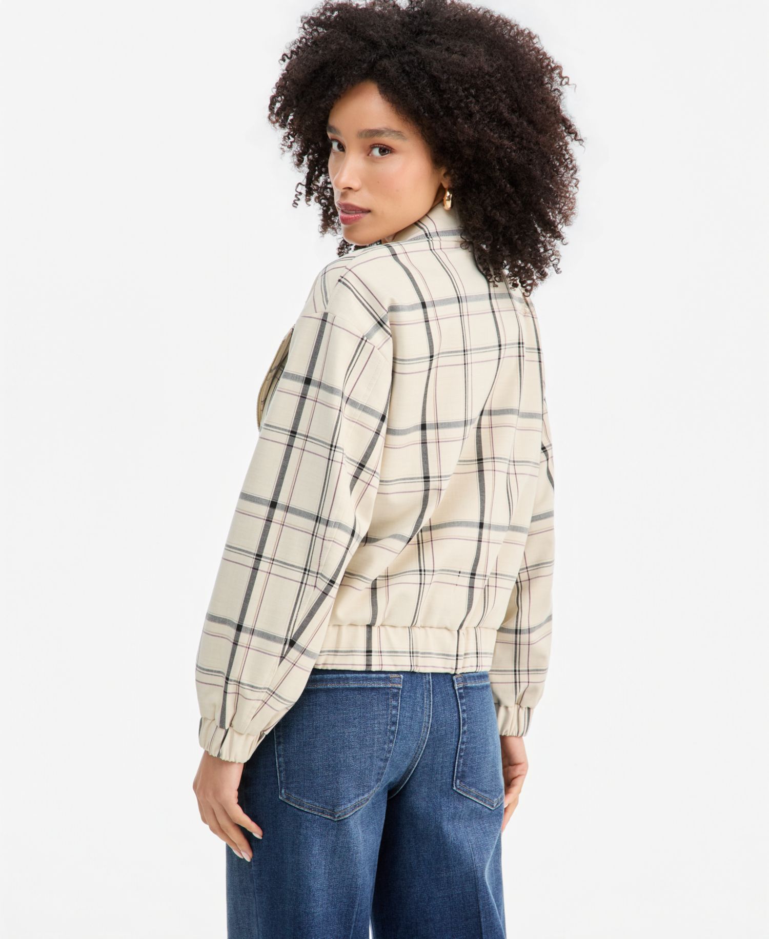 Women's Arlee Oversized Plaid Biker Jacket