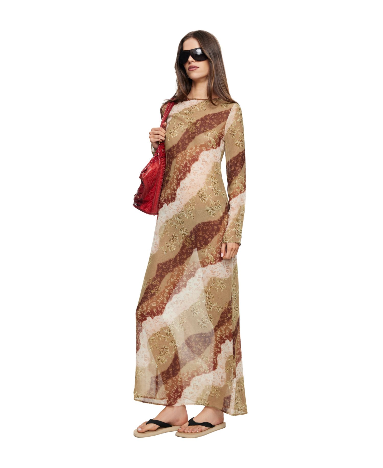 Women's Pacific Long-Sleeve Tie-Back Maxi Dress