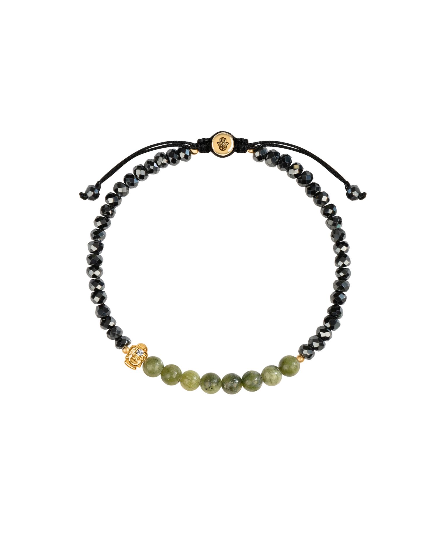 Jade Hematite Buddha Charm Bracelet