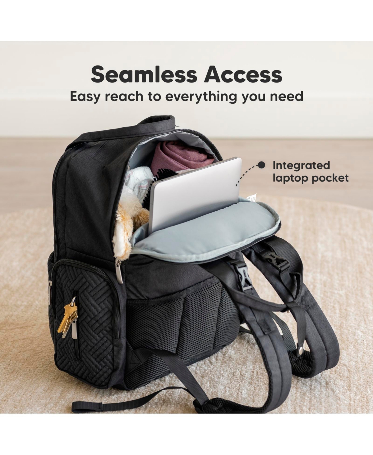 KeaBabies Bree Diaper Bag Backpack, Waterproof Baby Diaper Bags with Changing Pad, Girl, Boy, 2 Kids Travel Essentials