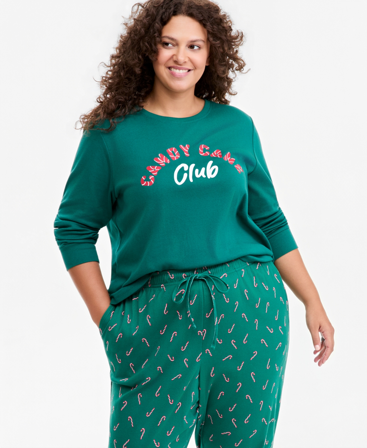 Holiday Lane Plus Santas Cotton Pajama Set