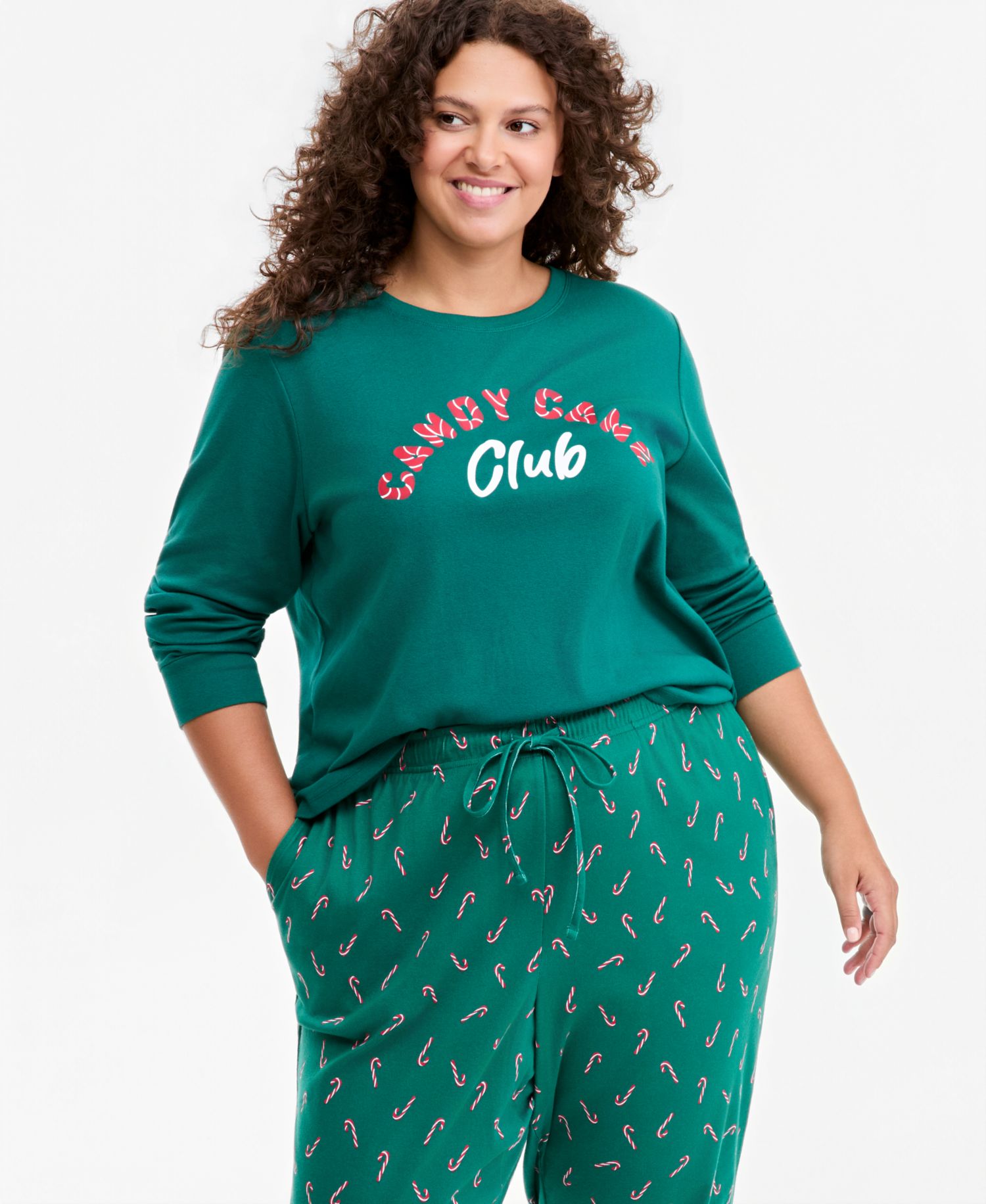 Plus Size Candy Cane Pajama Set