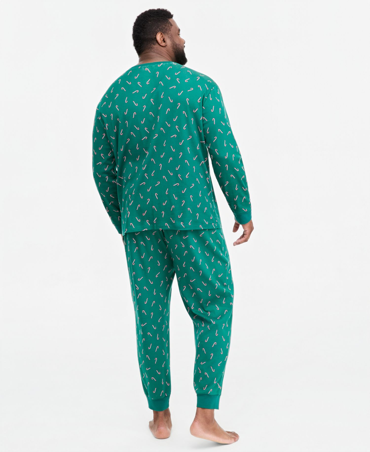 Men's Big & Tall Candy Cane Pajamas Set