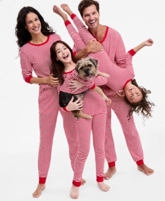 Candy Stripe Cotton Matching Family Pajamas Set